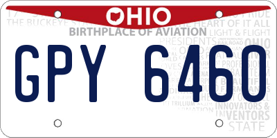 OH license plate GPY6460