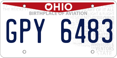 OH license plate GPY6483