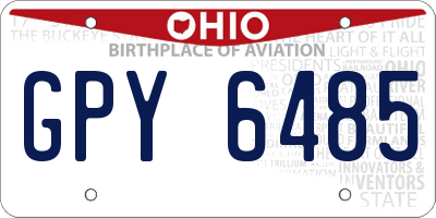 OH license plate GPY6485