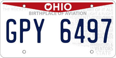 OH license plate GPY6497
