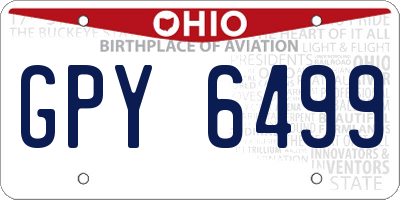 OH license plate GPY6499