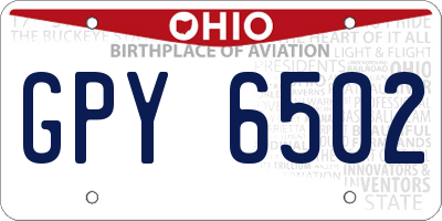 OH license plate GPY6502