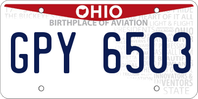 OH license plate GPY6503