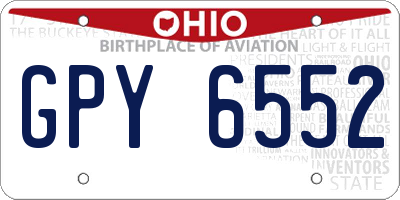 OH license plate GPY6552