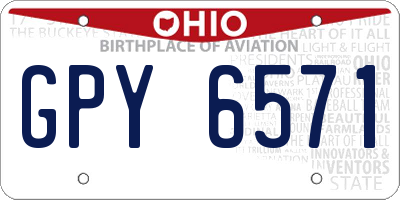 OH license plate GPY6571
