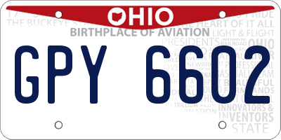 OH license plate GPY6602