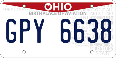 OH license plate GPY6638
