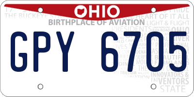 OH license plate GPY6705