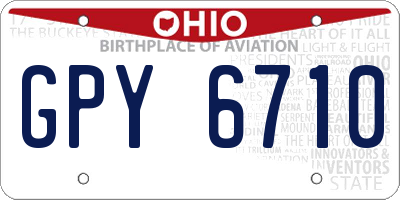 OH license plate GPY6710