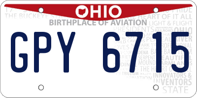OH license plate GPY6715