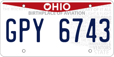 OH license plate GPY6743