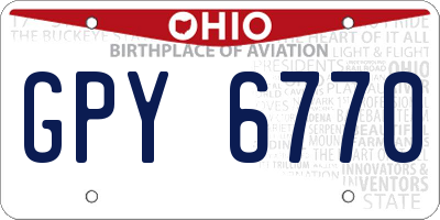 OH license plate GPY6770