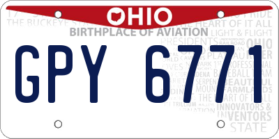 OH license plate GPY6771