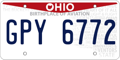 OH license plate GPY6772