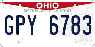 OH license plate GPY6783