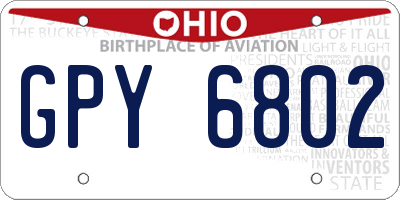 OH license plate GPY6802