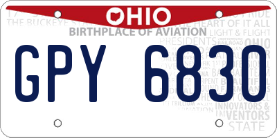 OH license plate GPY6830