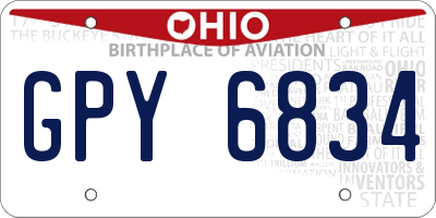 OH license plate GPY6834