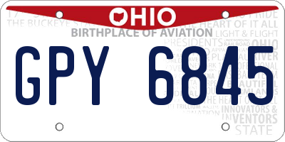 OH license plate GPY6845