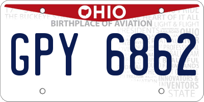 OH license plate GPY6862