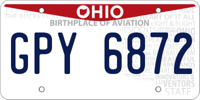 OH license plate GPY6872
