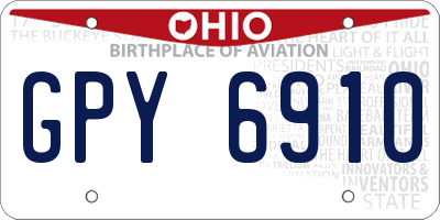 OH license plate GPY6910