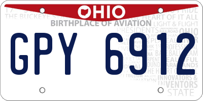 OH license plate GPY6912
