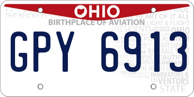 OH license plate GPY6913