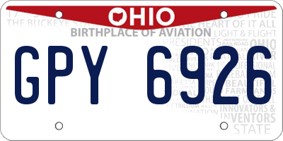 OH license plate GPY6926