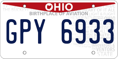 OH license plate GPY6933