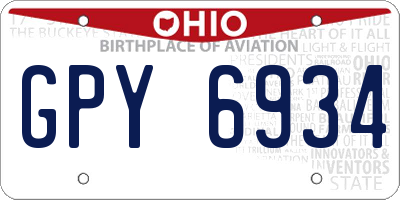 OH license plate GPY6934