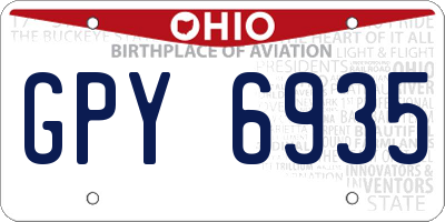 OH license plate GPY6935