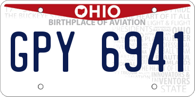 OH license plate GPY6941