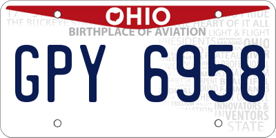 OH license plate GPY6958