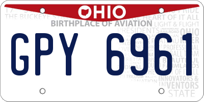OH license plate GPY6961