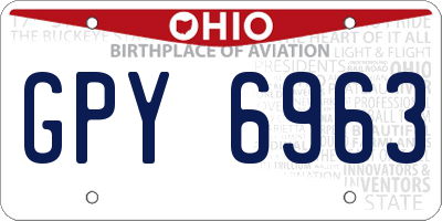 OH license plate GPY6963