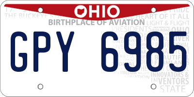 OH license plate GPY6985