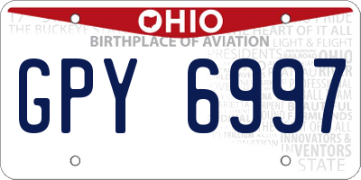 OH license plate GPY6997