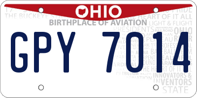 OH license plate GPY7014