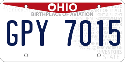 OH license plate GPY7015