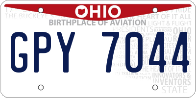 OH license plate GPY7044