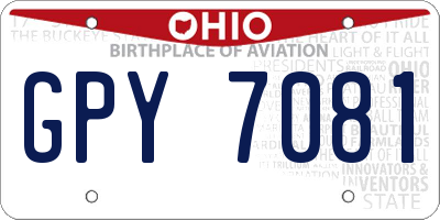 OH license plate GPY7081