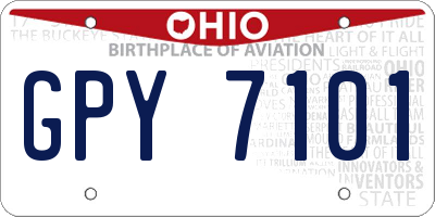 OH license plate GPY7101