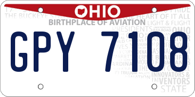 OH license plate GPY7108