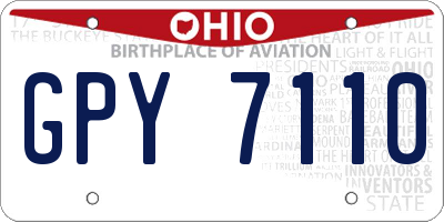 OH license plate GPY7110