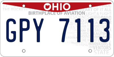 OH license plate GPY7113