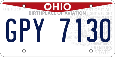 OH license plate GPY7130