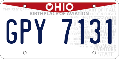 OH license plate GPY7131