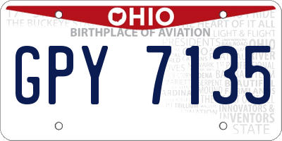 OH license plate GPY7135