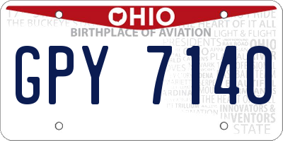 OH license plate GPY7140